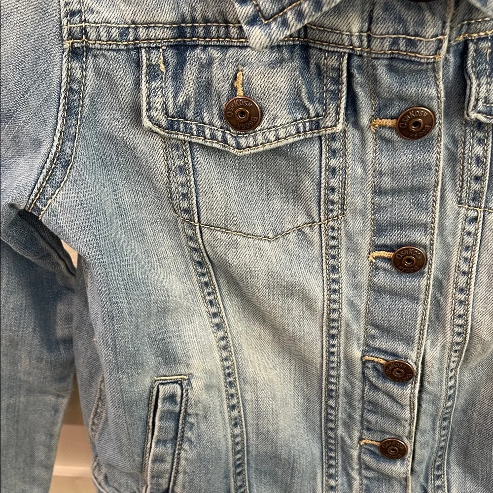 OshKosh B'gosh Denim Jacket Girls 10/12‎ Blue Kids Jean Light Wash Vintage 80s